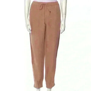 Diane Von Furtenberg Size 4 Kamaris Sequin Embellished Linen Tapered Crop Jogger